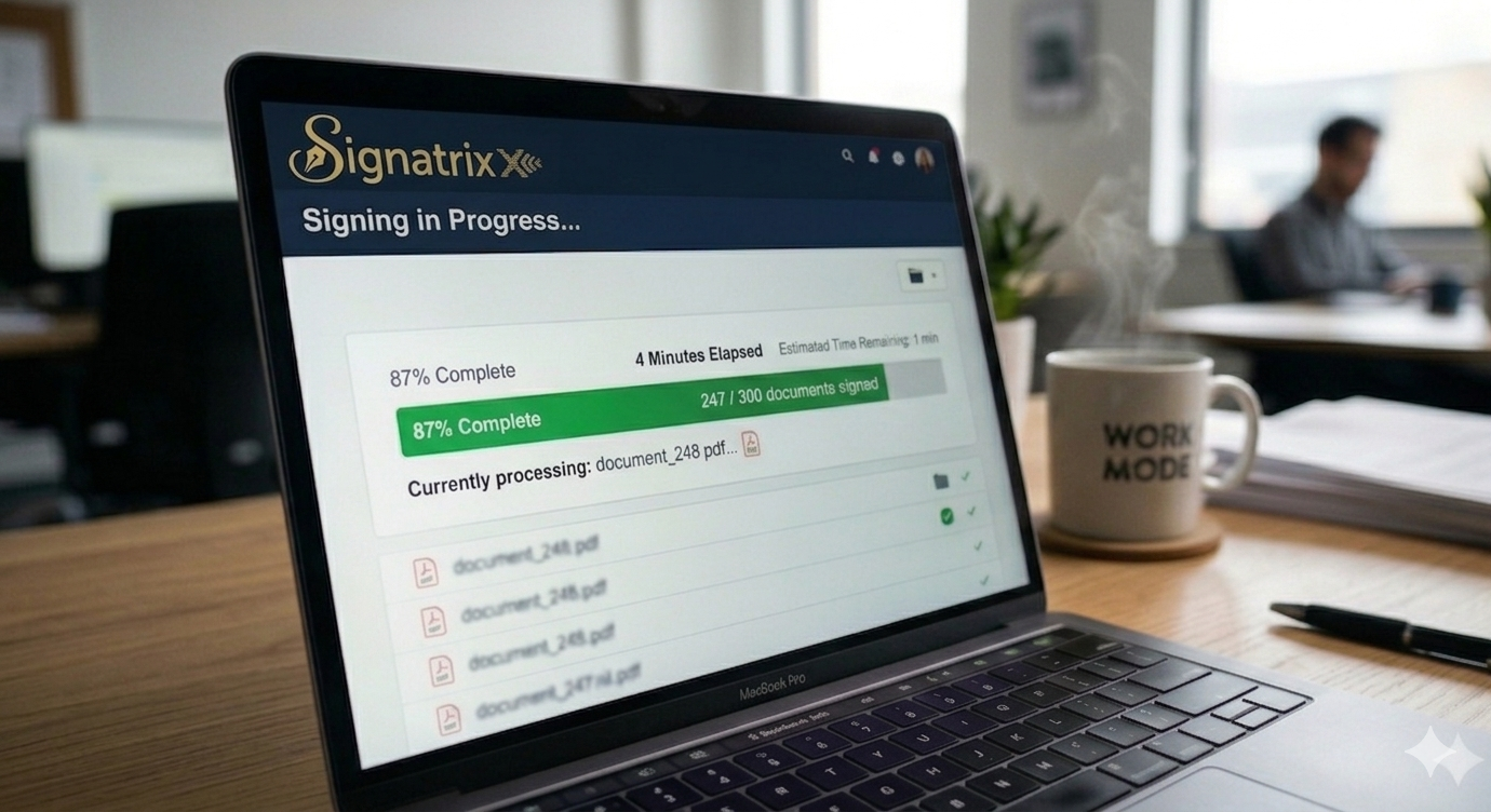 XignAll bulk signing in progress