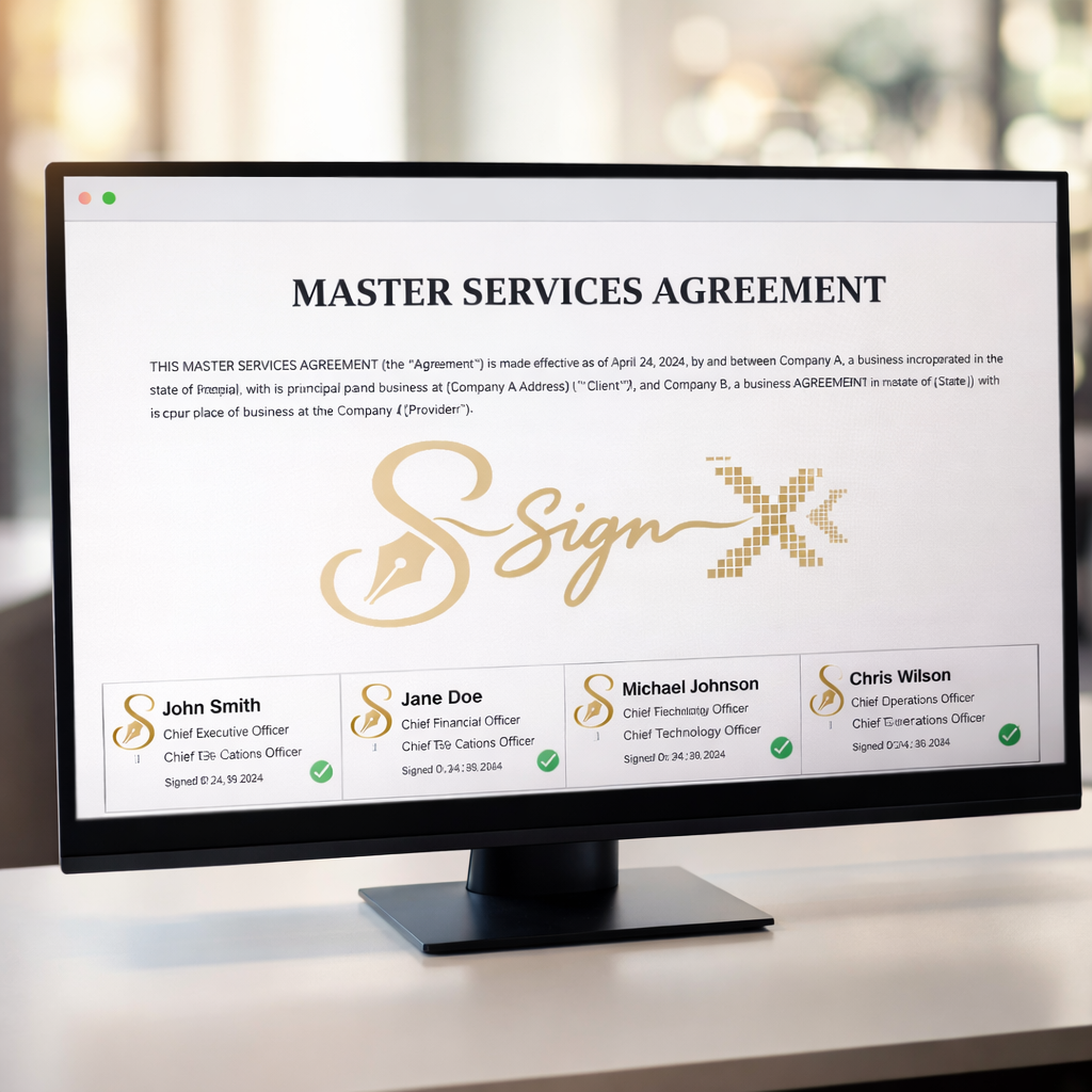 Multiple digital signatures on documents